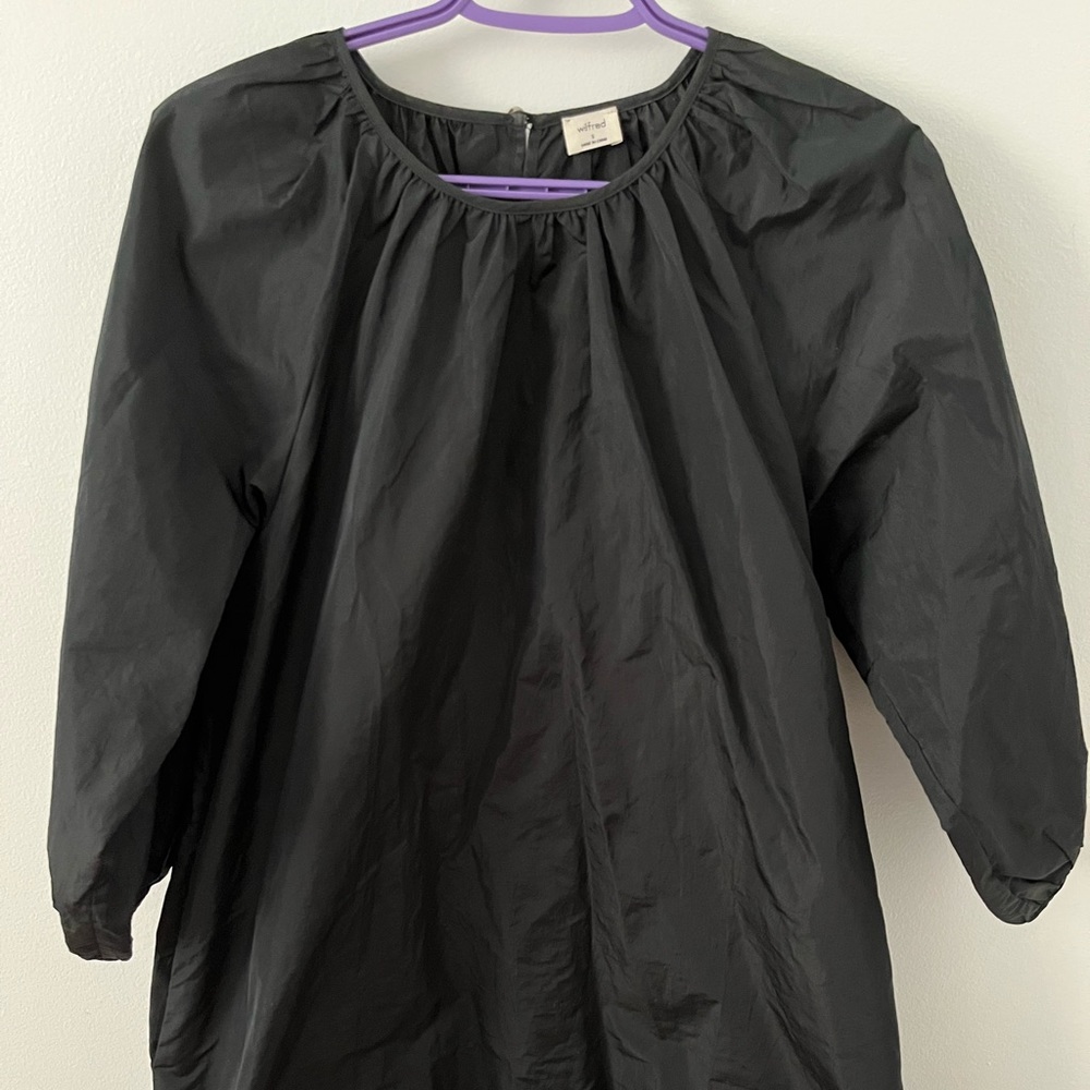 Aritzia black paper bag mini dress